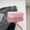 Cerradura Retro Color Puro 2025 Estilo Extranjero Nuevo Casual Verano Moda Simple Bolso Cruzado de un Hombro Bolso Cuadrado Pequeño Elegante