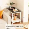 Mesa Doméstica Pequeña Ultraestrecha, Mesa Lateral Simple para Sofá, Mesa de Noche Extremadamente Estrecha para Dormitorio, Mesa de Café de Esquina de Lujo Ligero, Estante de Almacenamiento