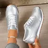 2026 Verano Nuevo Europeo y Americano Comercio Exterior Tallas Grandes Punta Redonda Moda con Cordones Cómodos Casuales Zapatos Individuales para Mujer En Stock Venta al por Mayor