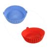 Alfombrilla Redonda de Silicona de Grado Alimenticio Reutilizable y Fácil de Limpiar para Freidora de Aire, Cocina Caliente Transfronteriza, Horneado