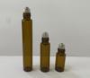 Botella Roller Marrón de 3ml para Perfume de Aceite Esencial, Botella Vacía de 5ml 10ml para Sub-Embote, Botella Roller Color Té