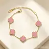 Pulsera de Acero de Titanio de 13 mm con Diseño de Trébol de Cuatro Hojas, de Lado Único y Doble Cara, Moda de Alta Gama, Calidad Premium, Lujo Ligero