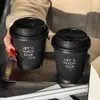 Taza de Café Desechable Caliente Plata Todo Negro Papel Táctil con Tapa Paquete Comercial para Llevar Taza de Bebida Caliente Té con Leche Venta al por Mayor