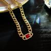 Didi disco moda coreana metal viento frío cadena colgante de cristal tendencia collar cadena de clavícula personalizada ins rojo de internet
