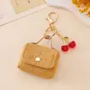 Porta-moedas vintage portátil com monograma, estojo para fones de ouvido, pingente, chaveiro, acessório estilo Miu, acessório de armazenamento