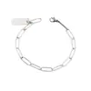 Pulseira de Clipe de Papel de Aço Inoxidável para Casal para Homens e Mulheres Hip-Hop Simples Pulseira com Gravação a Laser Joias de Aço Titânio Transfronteiriças