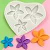 Molde de Silicona de Flores para Plumeria, Hibisco, Girasol, Flores de Cinco Pétalos, Molde para Hornear Pasteles de Chocolate Fondant