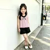 Conjunto de Verano para Niña con Lunares y Lazo sin Mangas 2026 Estilo Académico Niña Lazo Casual Elegante Conjunto de Dos Piezas Venta al por Mayor
