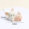 Gato de Dibujos Animados Comedor de Peces de Resina Flocada Colgante DIY Llavero Pasador Hecho a Mano Adornos Decorativos para Peinado Material