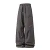 Pantalones de Trabajo Funcionales Resistentes al Agua para Hombre para Exteriores, Temporada de Primavera, con Bolsillos Divididos, Puños Plisados, Pantalones Largos Casuales de Moda