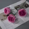 Flores Artificiales 3 Cabezas Rosa Princesa Rosa Roja Flor Artificial Ramo Decorativo Material de Flores para Boda Jardín Floral Paisajismo