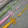 Colgante Conmemorativo de Xiangfei con Nudo de la Paz + Borla de Doble Nudo de Oreja 12cm Borla Insignia Acrílica Colgante Decoración Hecha a Mano