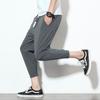 Pantalones casuales de algodón y lino 2023 para jóvenes hombres casuales simples pantalones atados al tobillo pantalones cortos ajustados pantalones cortos hombres venta al por mayor de fábrica