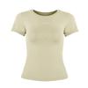 Ropa Ajustada de Primavera y Verano para Fitness para Mujer, Elástica, de Secado Rápido, Ajustada, Camiseta Deportiva de Manga Corta, Camiseta de Yoga Ajustada