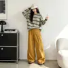 Conjunto Rayado para Niñas Otoño 2026 Nueva Sudadera Estilo Coreano para Niños Mayores, Pantalones Anchos Casuales de Pana para Primavera y Otoño