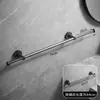 Toallero retráctil de acero inoxidable color gris plomo, barra de toallas para baño sin taladro, colgador de una sola barra para baño