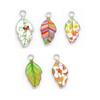 Arete DIY Materiales Hechos a Mano Búho Pequeño Aleación Esmalte Colgante Fresco y Lindo Hoja Accesorios para Aretes
