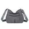 Bolsa Transversal Casual com Múltiplos Zíperes para Mulheres, Grande Capacidade, Versátil, Bolsa de Ombro Único, Leve, Bolsa para Mães, Bolsa Quadrada Pequena da Moda para o Dia a Dia