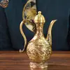 Hongda Dragão e Fênix de Latão Completo Trazem Auspiciosidade Pote de Vinho de Cobre Pote de Vinho das Cem Bênçãos Estátua para Adoração Pote de Vinho Casa Interior Vaso de Cobre Presente