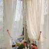 Cortinas de Renda Francesa Fita Mágica Cortinas de Gaze Sem Furação Cortinas de Gaze Branca Telas de Janela Quarto Janela de Canto Sala de Estar Varanda Cortinas Divisórias