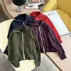 Cardigan de Tricô com Zíper Reversível Canelado para Casal Unissex, Casaco Suéter Estilo Casual K491977