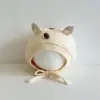 Gorro de Lana para Bebé Otoño Invierno Tejido con Protección para Orejas para Niños Niñas Bebés Niños Pequeños Estilo Coreano Lindo Cubre Cabeza Cortavientos Grueso Cálido