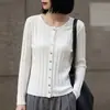 Otoño 2026 Nuevo Suéter de Punto para Mujer Cardigan de Cuello Redondo Abrigo de Botones para Mujer Top Estilo Coreano Comercio Exterior al por Mayor