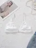 Atacado do Fabricante Novo Renda Francesa Frontal Botão Triângulo Copo Sutiã Costas Bonitas Finas Respirável Roupa Íntima para Mulheres