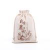Bolsas de arroz de algodón de punto en blanco de fabricantes de origen, se pueden imprimir bolsas con cordón para harina de grano de arroz