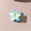 Grampo de Cabelo Plumeria Colorido Transfronteiriço, Grampo de Cabelo de Flor Gradiente de Alta Qualidade, Presilha de Tubarão para Rabo de Cavalo Acessório de Cabeça na Parte de Trás da Cabeça