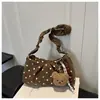 Bolso cruzado de moda con lunares plisados, bolso pequeño para mujer, nuevo diseño elegante de nicho, bolso de hombro único, bolso casual para el día a día, bolso para el antebrazo