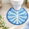 Alfombra de Piso Imitación Cachemir Hoja de Plátano Alienígena para Baño Absorción de Agua Prueba de Salpicaduras Tapete para Pies de Inodoro Alfombra Suave para Baño Aislamiento Frío Resistente a la Suciedad