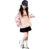 Sudadera para niña con forro polar de corazón, para niño mediano y grande, coreana, color sólido, otoño e invierno, nueva moda, versátil, manga larga, cuello redondo, top moderno