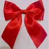 Fita de Cetim com Renda Vermelha e Laço 13X15Cm Decoração de Natal Vermelho Chinês Boa Qualidade