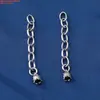 Plata de Ley Moneda Pequeña Vaina de Loto Caqui Cadena de Extensión con Cadena Retro Vieja DIY Hecha a Mano Cadena de Acabado con Cuentas