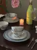 Cerâmica Francesa Cor Sob Esmalte Antigo Louça Prato de Jantar Prato Fundo Tigela de Arroz Tigela para Sopa de Macarrão Prato Fundo Comida Chinesa Casa
