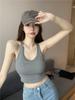 Garota Quente Costas Bonitas Alça Cruzada Camiseta de Algodão Puro Roupa Íntima Feminina Slimming Look Sexy Top Externo Anti-Exposição
