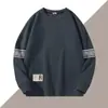 Moletom masculino de outono e inverno, solto e grosso, sem zíper, gola redonda, camiseta de manga comprida, tamanho grande, moderno e versátil