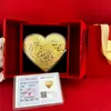 Bolo Shuibei Coração Dourado 520 Dia dos Namorados Bolo de Ouro Puro 999 520Mg Formato de Coração Ornamento Criativo Presente
