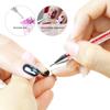 Lápiz de cera para taladro de uñas de plástico, cabezal de cera para taladro de uñas doble, se puede etiquetar, arte de uñas, bolígrafo de taladro doble de cristal