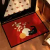 Felpudo de entrada de animal de dibujos animados, alfombrilla de baño roja festiva absorbente antideslizante, alfombrilla para pies para el hogar resistente a la suciedad fácil de cuidar para el inodoro