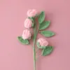 Flor Eterna Flor Artificial Ramo de Rosas com Múltiplas Cabeças Buquê Produto Acabado Materiais Vermelho das Terras Altas Arranjo para Cena de Casamento Buquê de Mão