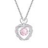 Collar de corazón de plata esterlina S925, encantador y elegante collar de clavícula con forma de corazón palpitante de lujo para mujer, regalo de Navidad