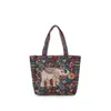 Bolsa de Lona para Llevar Lonchera, Bolso de Mamá, Bolsa para el Almuerzo para el Trabajo y Salidas, Bolso de Mano de Moda Bordado para Mujer
