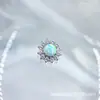 Pendientes de Titanio Astmf-136 con Ópalo y Girasol G23 Titanio Ópalo Pendientes de Rosca Interna Joyería para Piercing