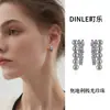 Pendientes de Plata de Ley S925 con Cierre de Mariposa, Doble Capa de Circonita y Perla, Pendientes Exquisitos y Compactos, Pendientes de Lujo Ligero Genuino de Otoño e Invierno