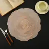 Jogo Americano de PVC para Dia dos Namorados Transfronteiriço Redondo Rosa Decorativo para Mesa de Jantar Cozinha Antiderrapante Restaurante Ocidental Isolante Térmico