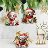 Juego de 12 Adornos Colgantes Navideños para Perros Transfronterizos Decoración Navideña de Madera Regalo Perfecto Colgante Navideño Creativo
