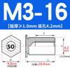SO-M2M3M4M5M6M8 Remache Hexagonal Galvanizado de Agujero Pasante Placa de Presión Tuerca de Chapa Columna Espárrago de Acero al Carbono