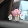 Enfeites Criativos para Carro, Coelho Flor Cheirosa Fofo para Carro, Mesa de Controle Central da Tela, Decoração de Interior de Carro, Objetos Divertidos, Deusa Famosa da Internet